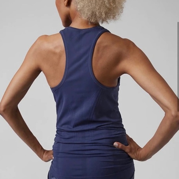 ATHLETA Speedlight Seamless Racerback Tank Top Running Shirt Blue Workout Yoga - Picture 7 of 10